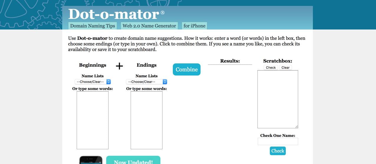 Dot-A-Mator Domain Name Generator