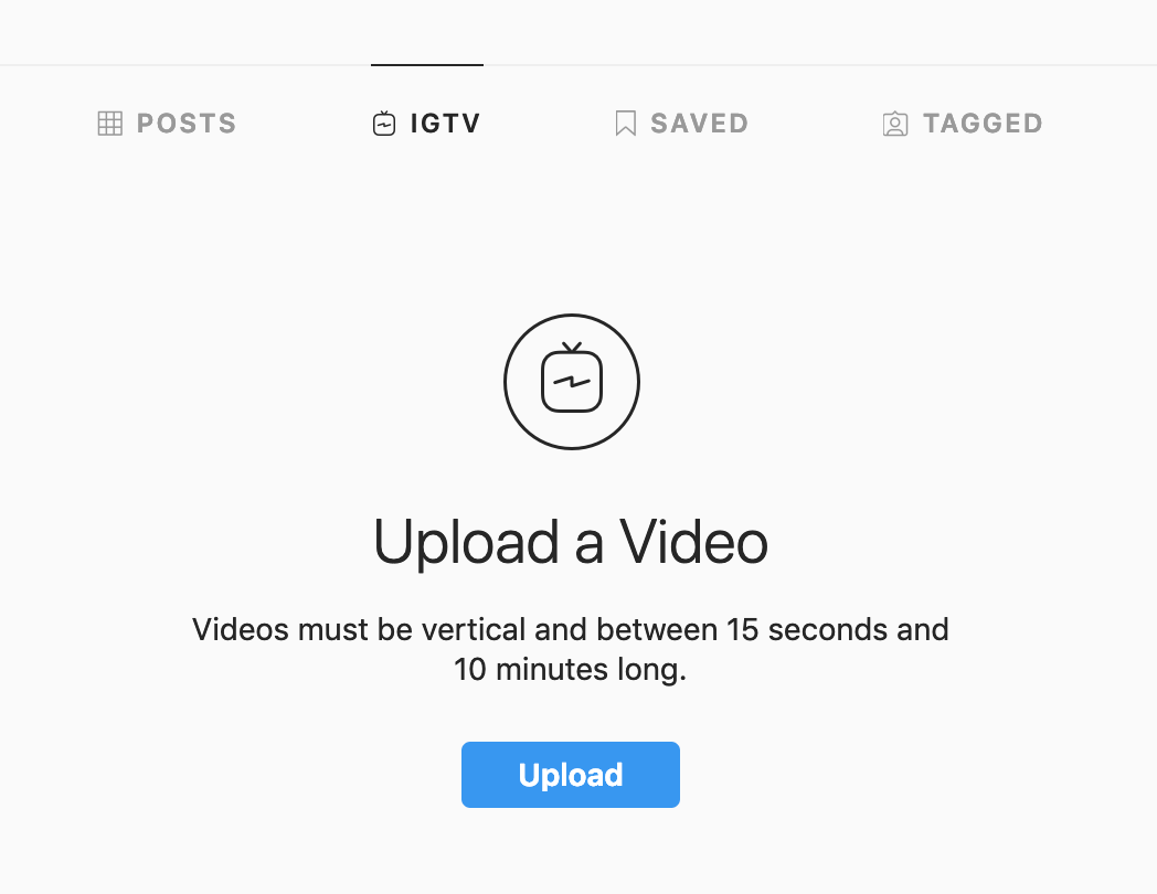 Upload IGTV