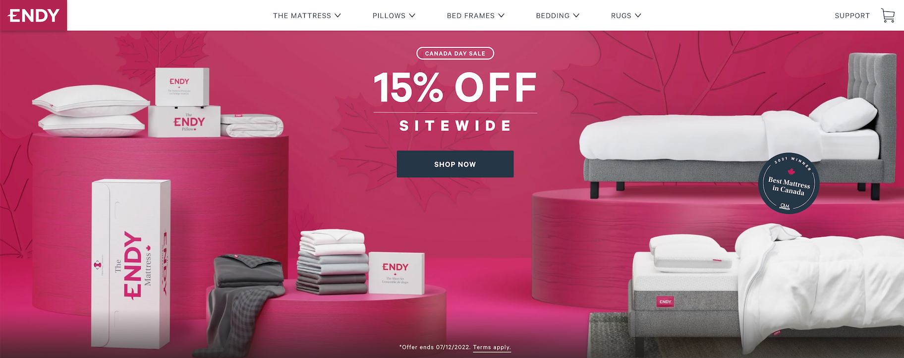 sleeping brand ecommerce website design